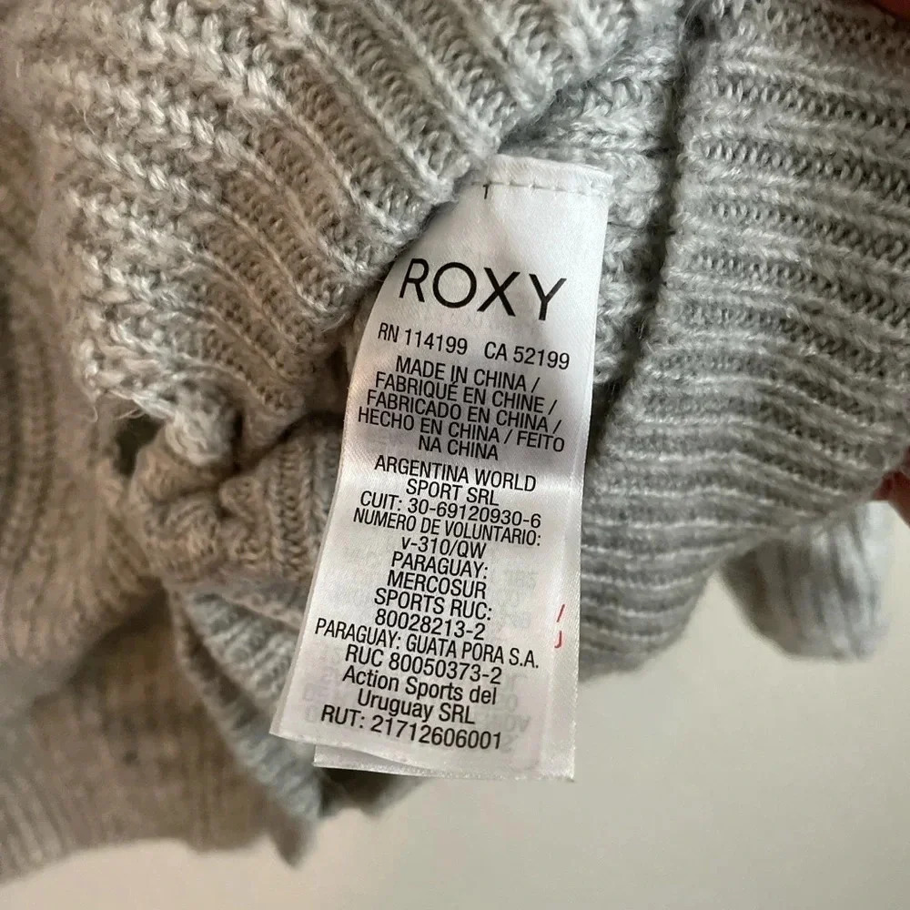 Roxy Sweater Womens Size M Gray Side Tie
Long Sleeve V Neck Knit Pullover - Picture 2 of 6